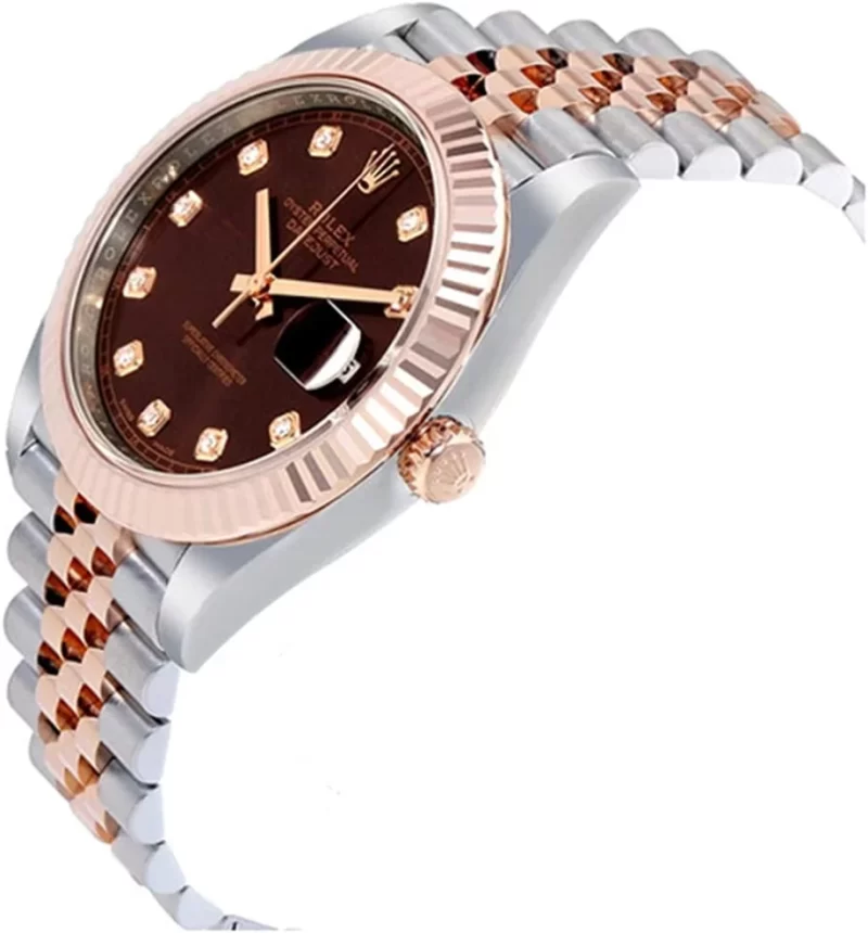 Rolex Datejust 41 Rose GoldSteel Chocolate Dial Fluted Bezel (Jubilee) 126331