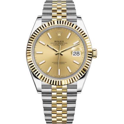 Rolex Datejust 41 Yellow GoldSteel Champagne Dial Fluted Bezel 126333 (Jubilee)